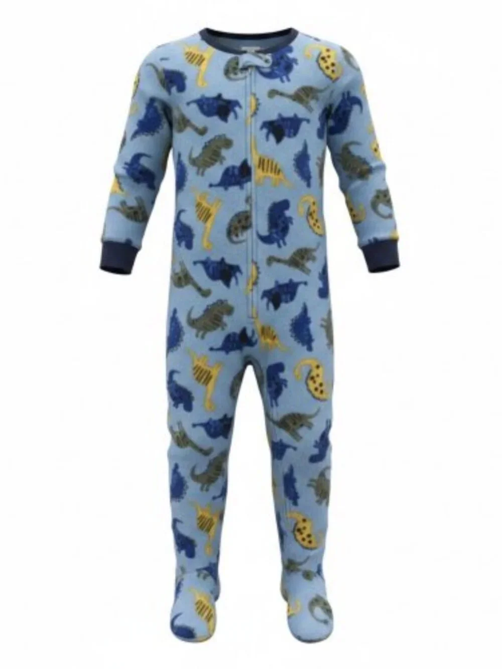 KIDS HEADQUARTERS Blue Dinosaur Print Fleece Blanket Sleeper Pajamas Boys 2T